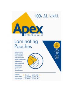 Lamineringslommer Apex A3 100 x 75 Micron Blank