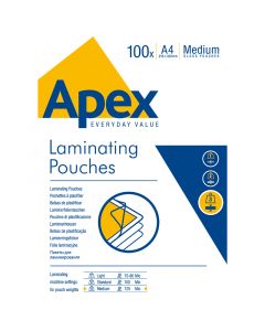 Lamineringslommer A4 100 x 125 Micron Blank Apex