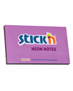 Notesblok 76x127 100 Blad Neon Lilla