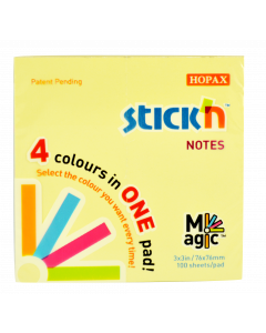 Magic Notesblok 76x76 100 Blad Assorterat Pastel