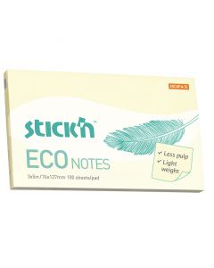 Notesblok ECO 76x127 100 Blad Gul