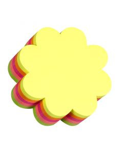 Noteskub 67x67 250 Blad Blomst Assorterat Neon